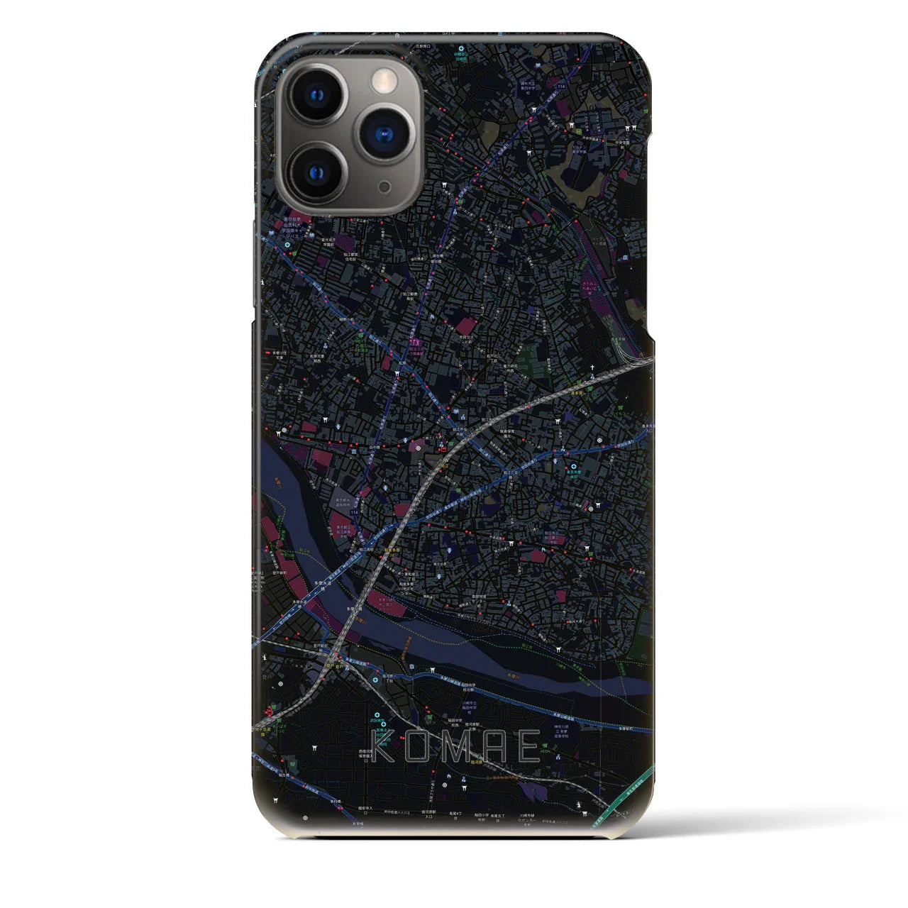 【狛江(東京都)】地図柄iPhoneケース(バックカバータイプ)