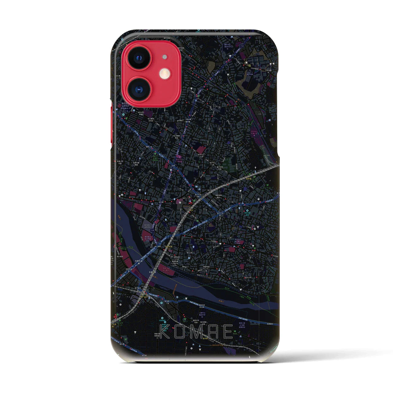 【狛江(東京都)】地図柄iPhoneケース(バックカバータイプ)