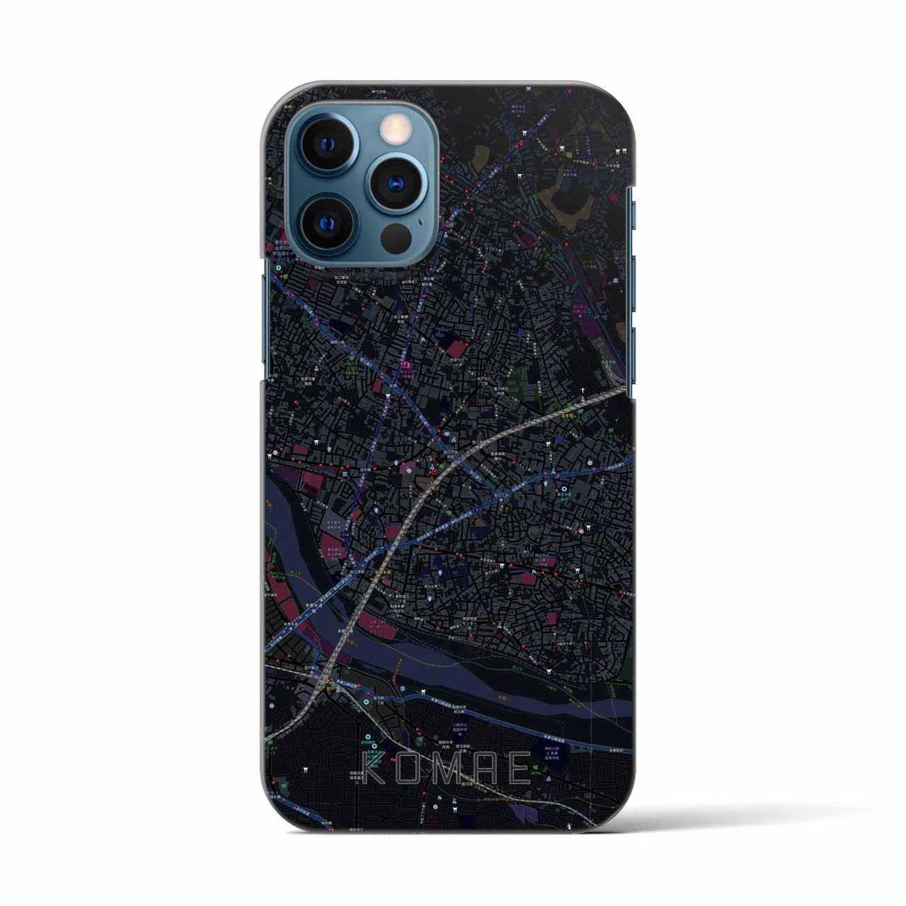 【狛江(東京都)】地図柄iPhoneケース(バックカバータイプ)