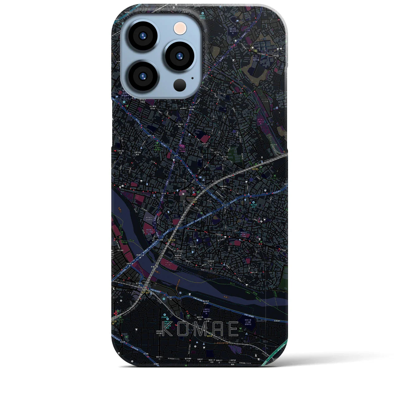 【狛江(東京都)】地図柄iPhoneケース(バックカバータイプ)