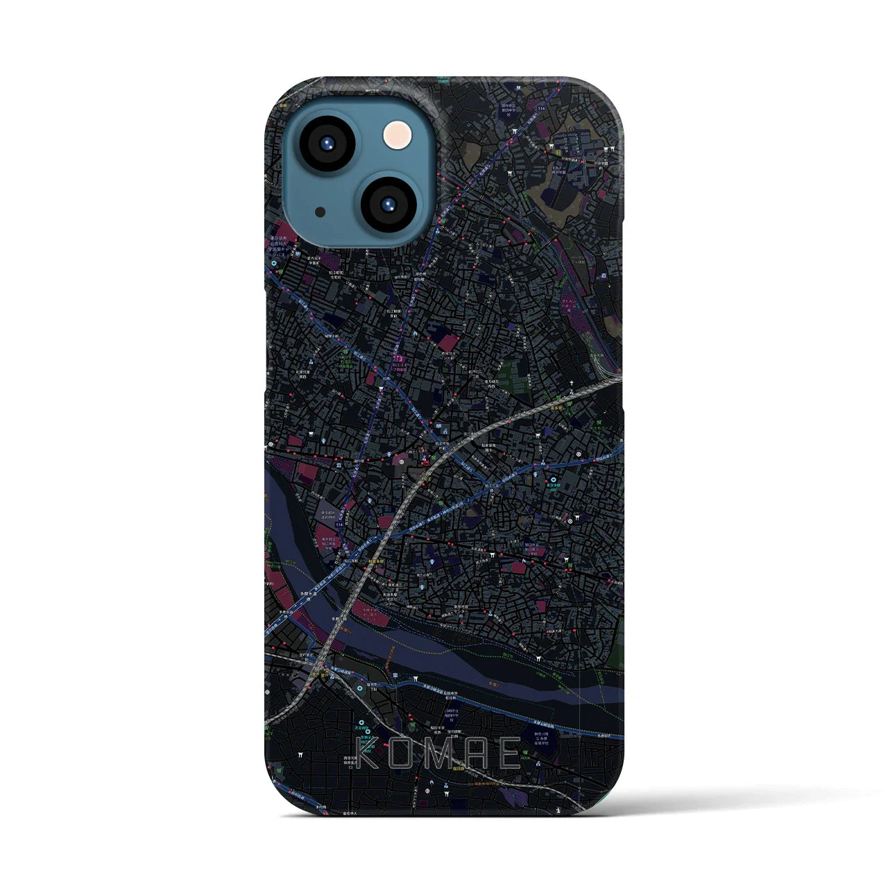 【狛江(東京都)】地図柄iPhoneケース(バックカバータイプ)