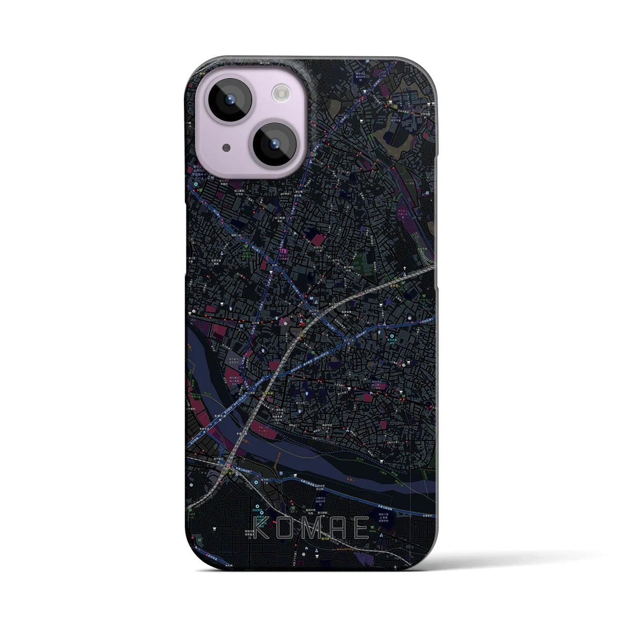 【狛江(東京都)】地図柄iPhoneケース(バックカバータイプ)