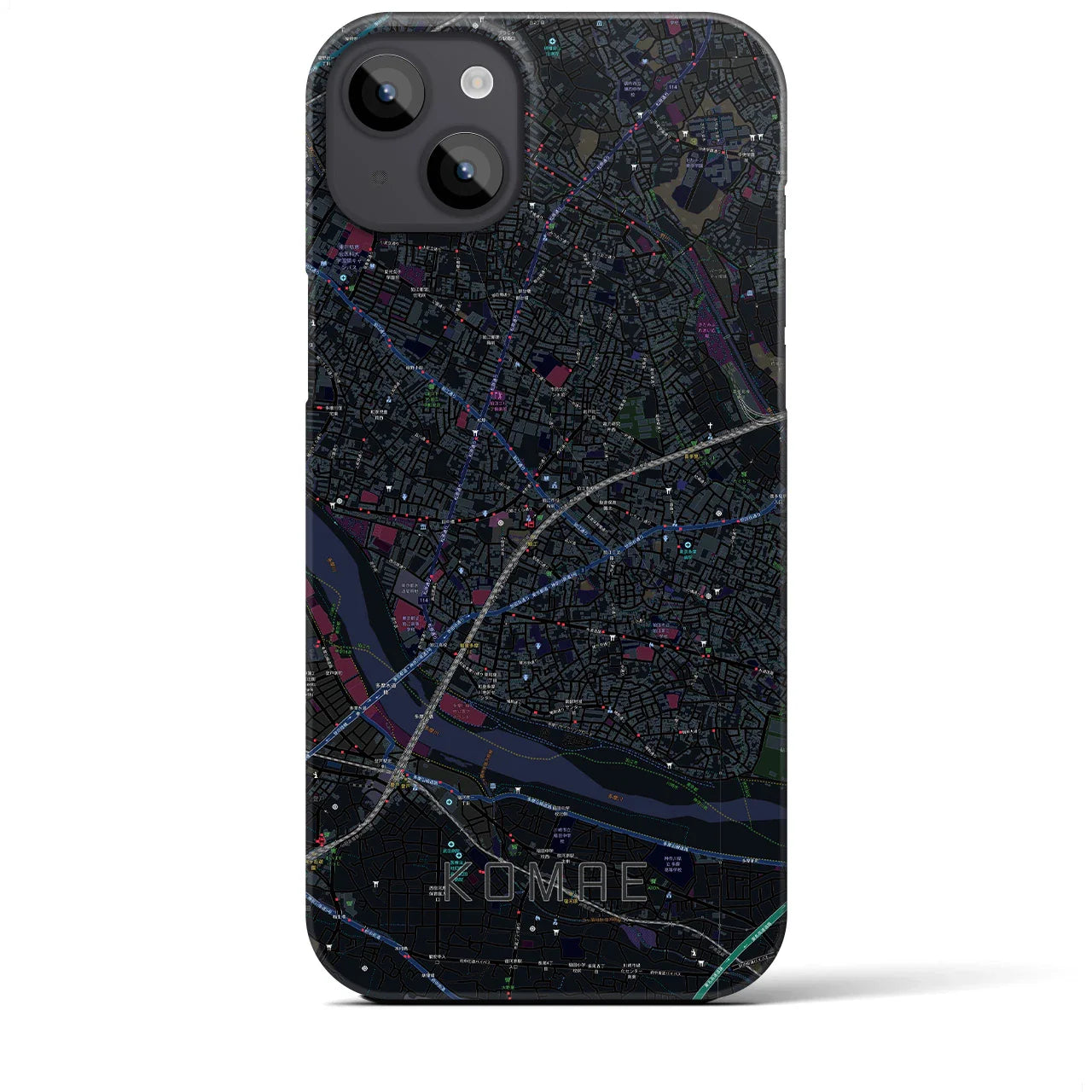 【狛江(東京都)】地図柄iPhoneケース(バックカバータイプ)