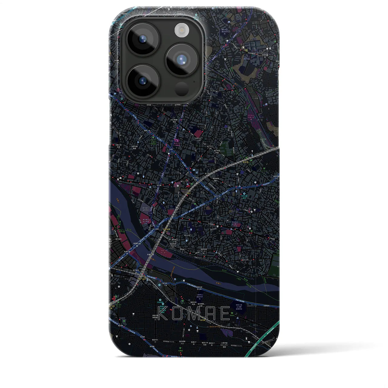 【狛江(東京都)】地図柄iPhoneケース(バックカバータイプ)