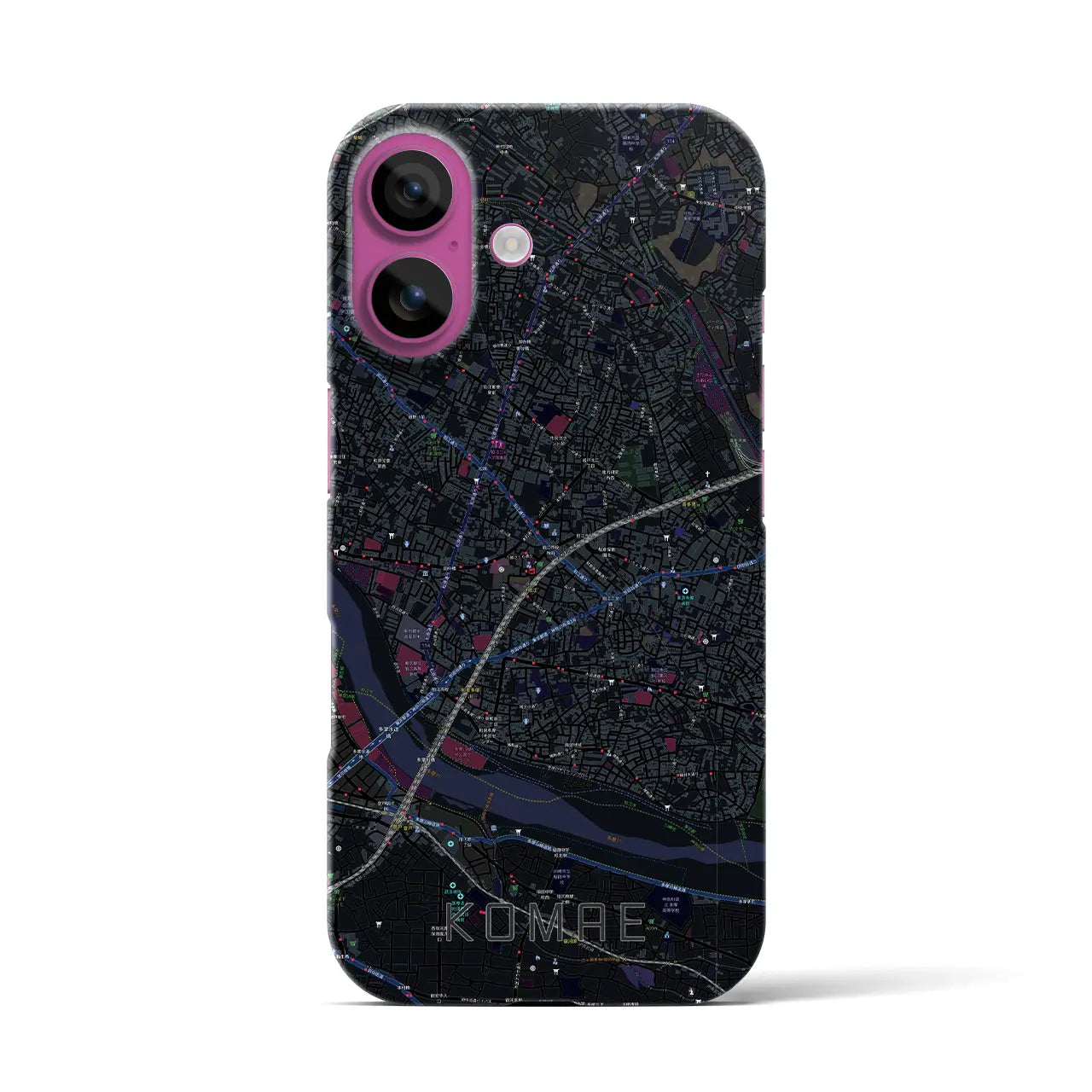 【狛江(東京都)】地図柄iPhoneケース(バックカバータイプ)