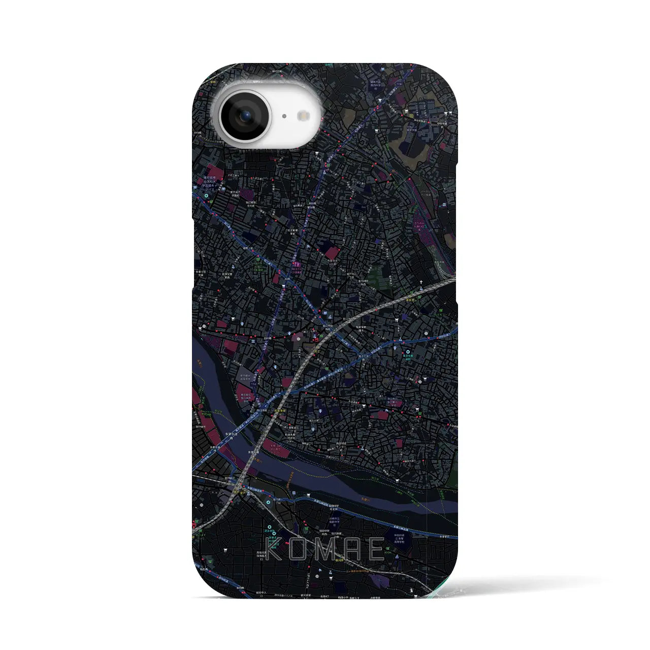 【狛江(東京都)】地図柄iPhoneケース(バックカバータイプ)