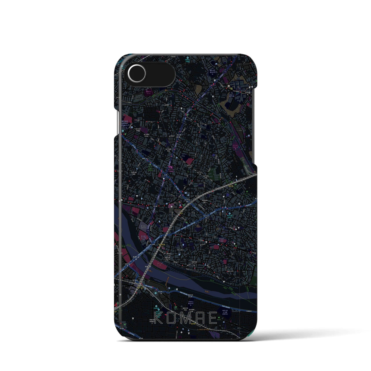 【狛江(東京都)】地図柄iPhoneケース(バックカバータイプ)