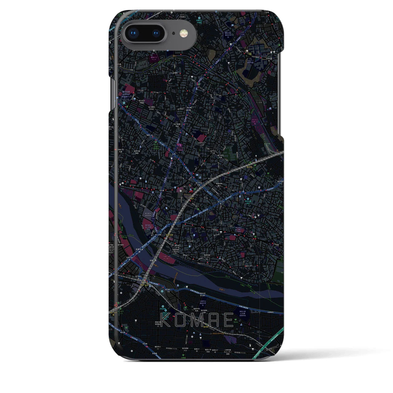 【狛江(東京都)】地図柄iPhoneケース(バックカバータイプ)