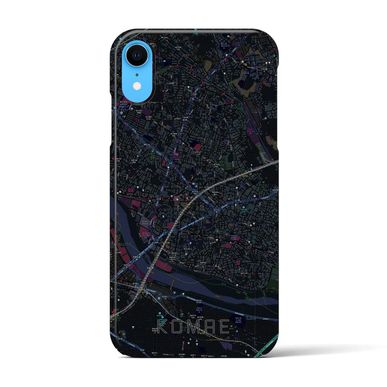 【狛江(東京都)】地図柄iPhoneケース(バックカバータイプ)