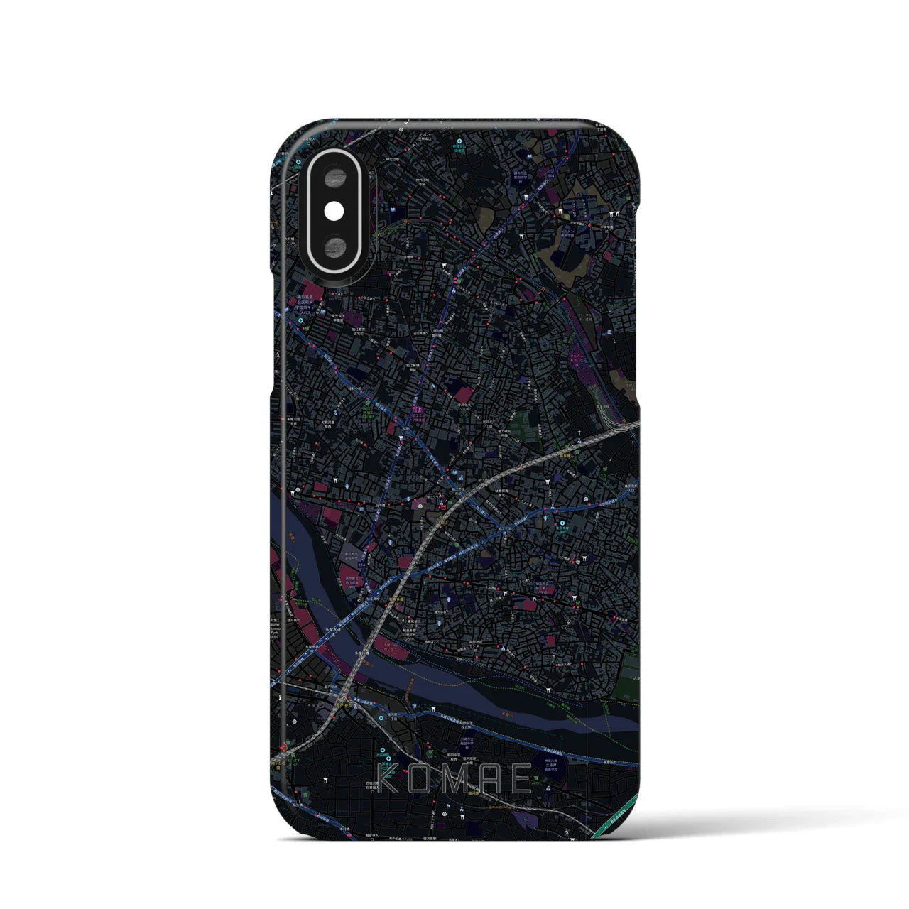 【狛江(東京都)】地図柄iPhoneケース(バックカバータイプ)