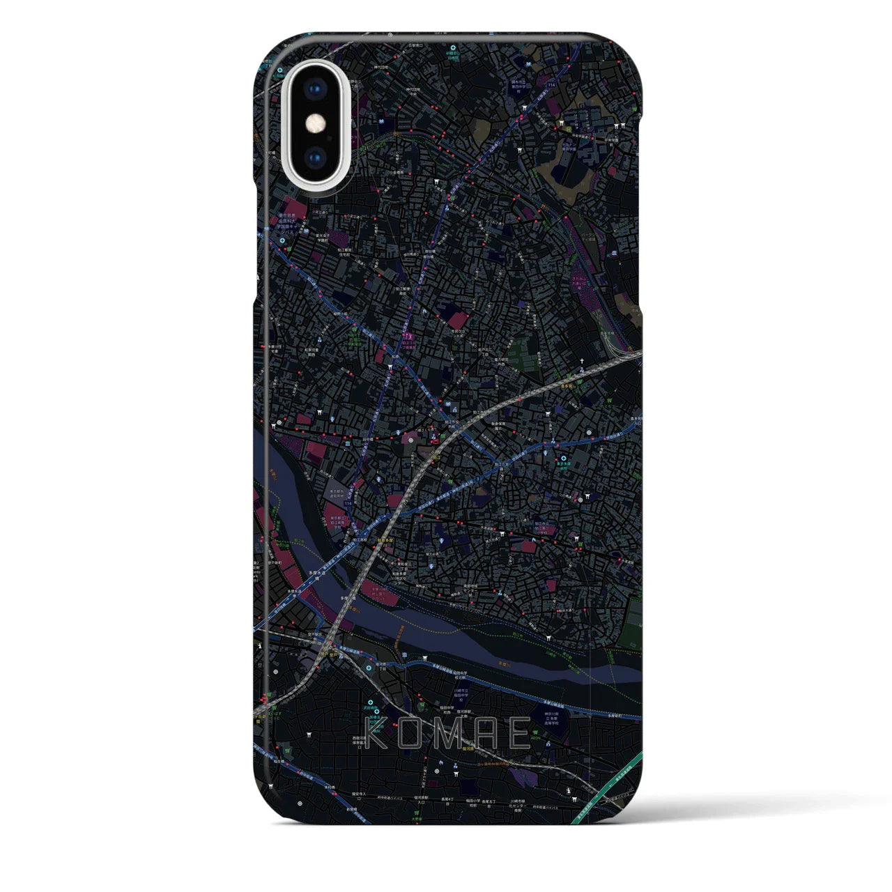 【狛江(東京都)】地図柄iPhoneケース(バックカバータイプ)