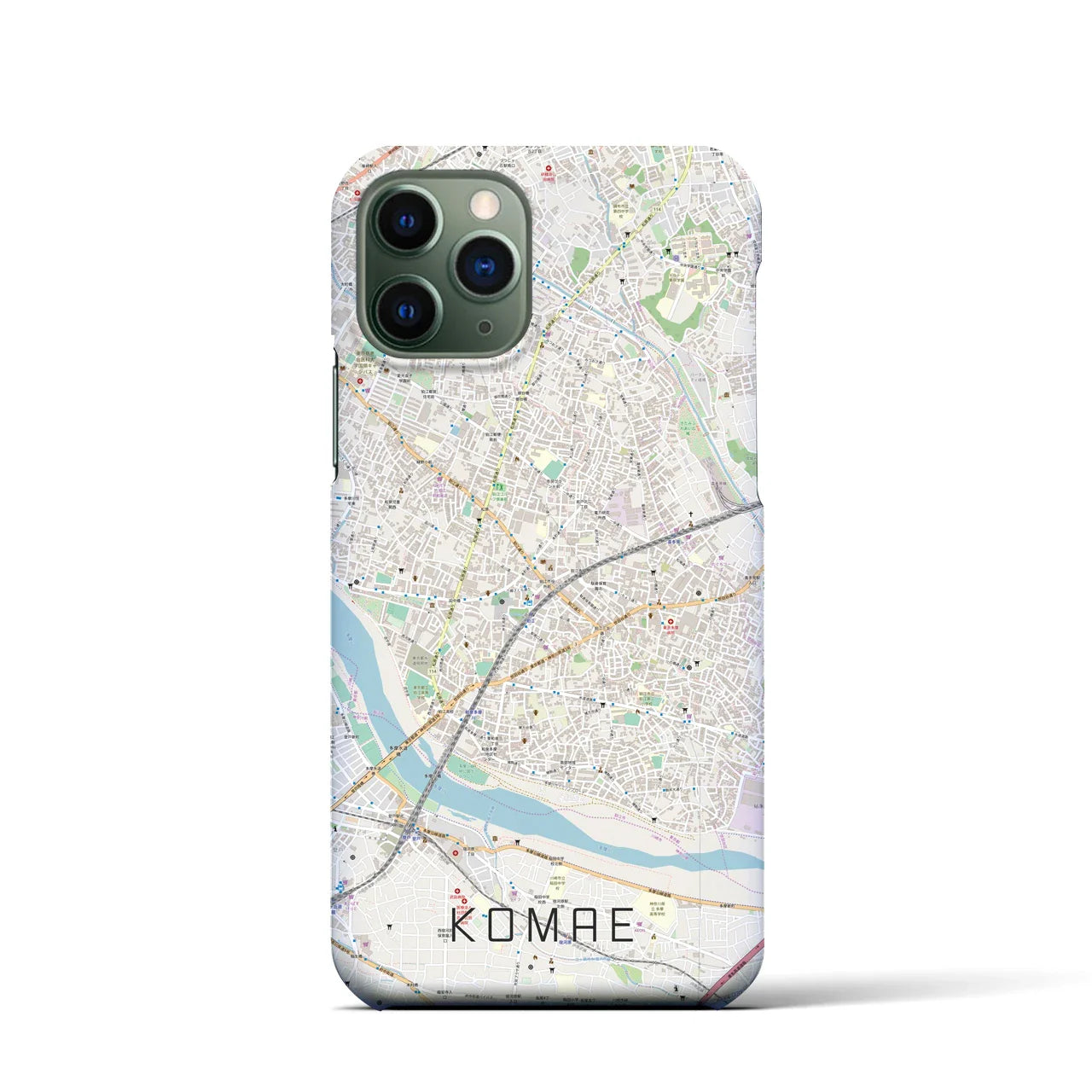 【狛江(東京都)】地図柄iPhoneケース(バックカバータイプ)