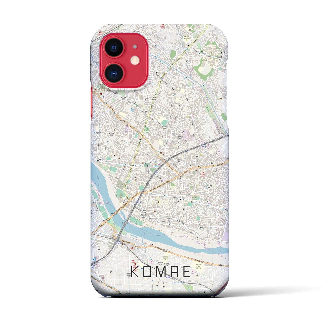 【狛江(東京都)】地図柄iPhoneケース(バックカバータイプ)