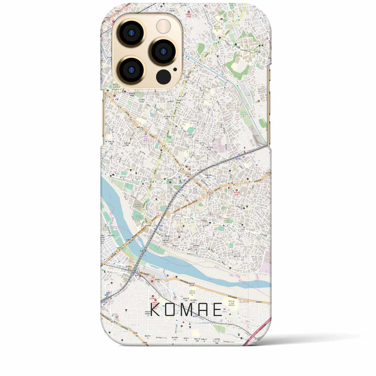 【狛江(東京都)】地図柄iPhoneケース(バックカバータイプ)