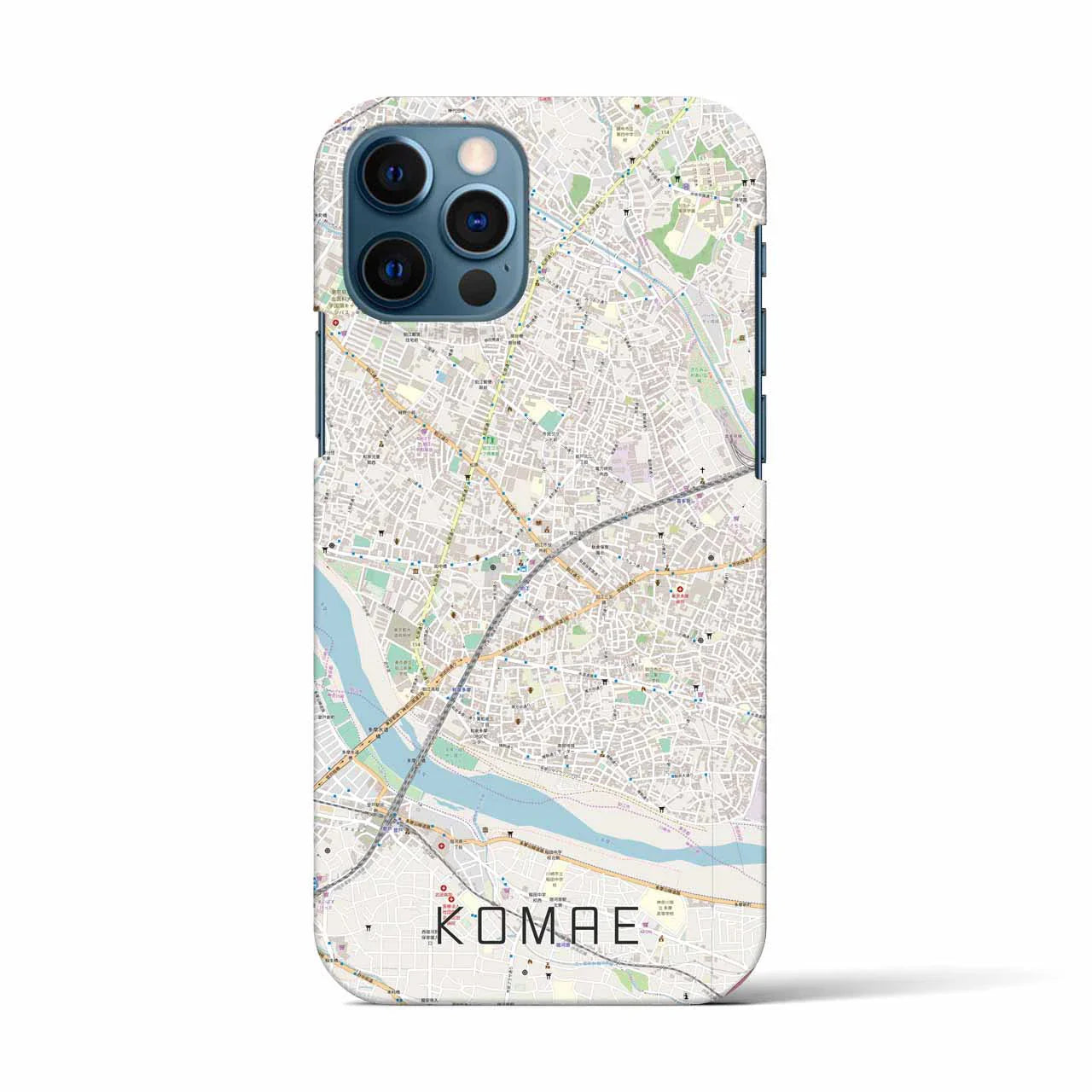 【狛江(東京都)】地図柄iPhoneケース(バックカバータイプ)