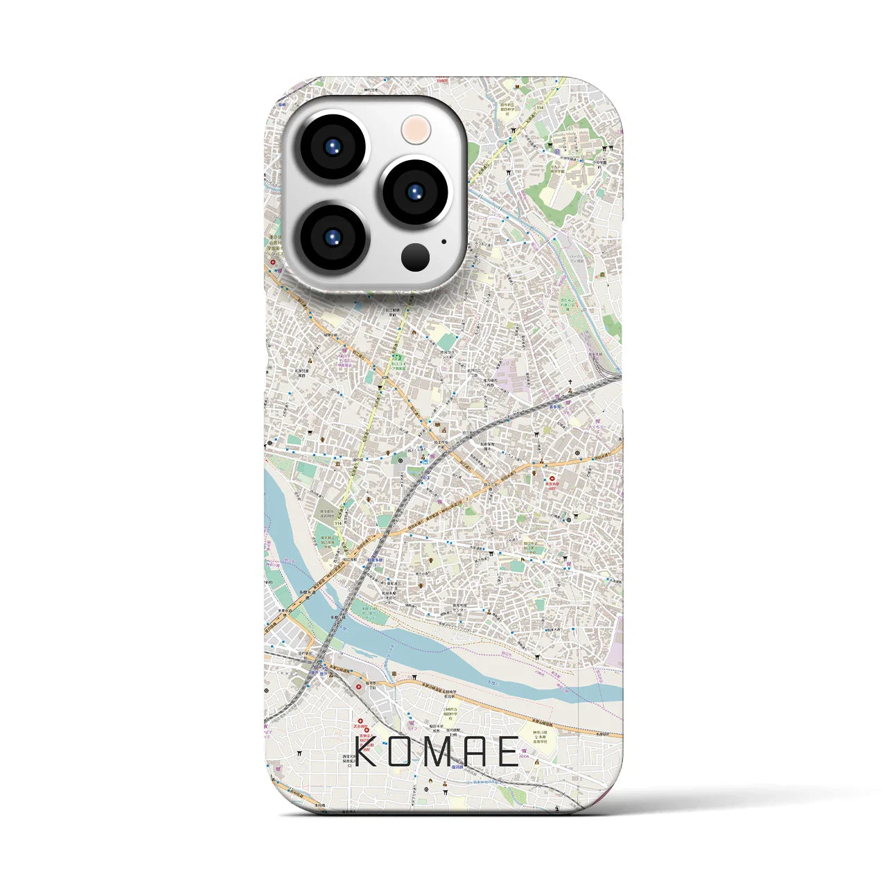 【狛江(東京都)】地図柄iPhoneケース(バックカバータイプ)