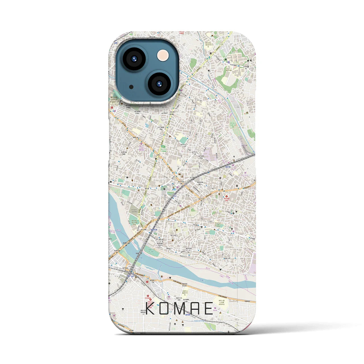 【狛江(東京都)】地図柄iPhoneケース(バックカバータイプ)
