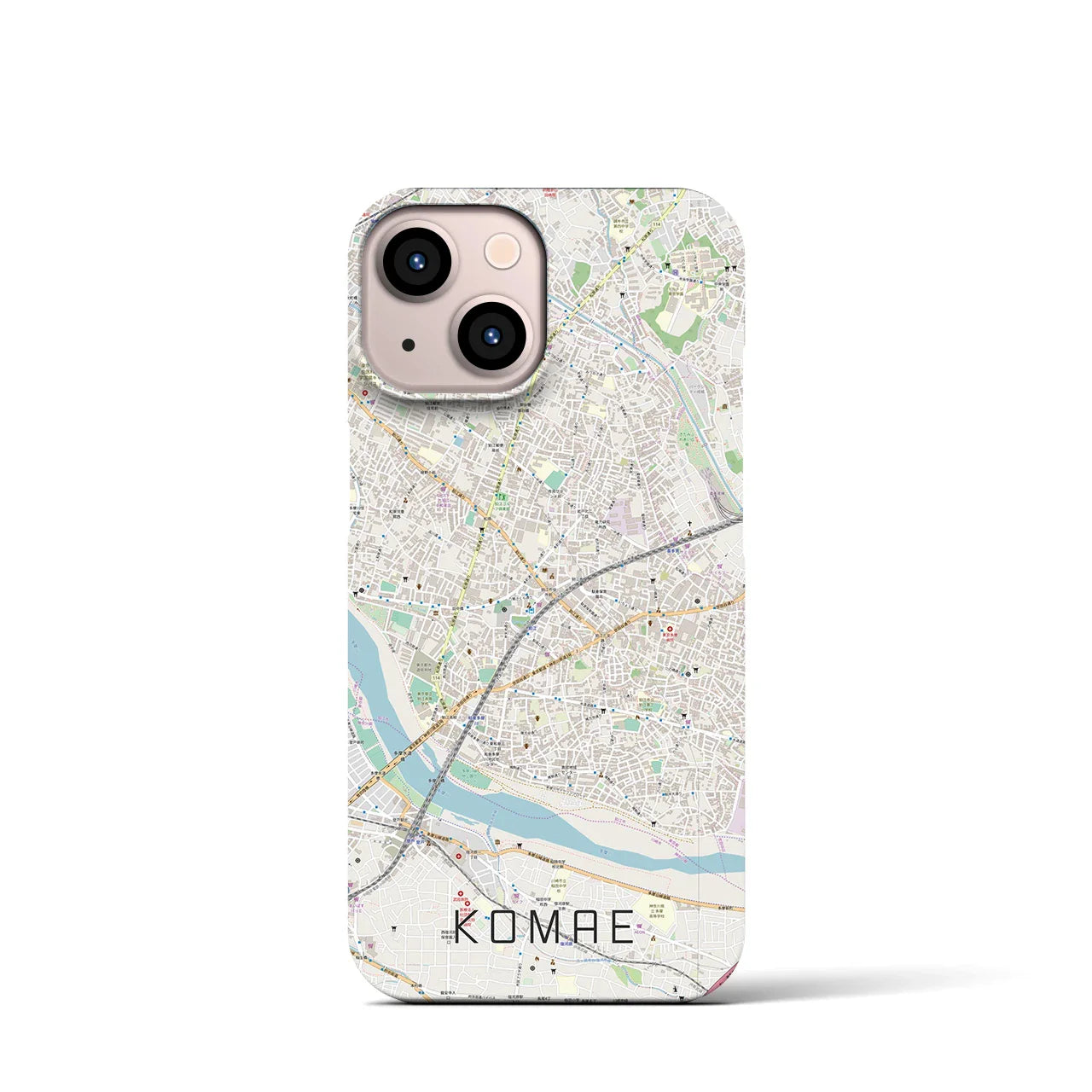 【狛江(東京都)】地図柄iPhoneケース(バックカバータイプ)