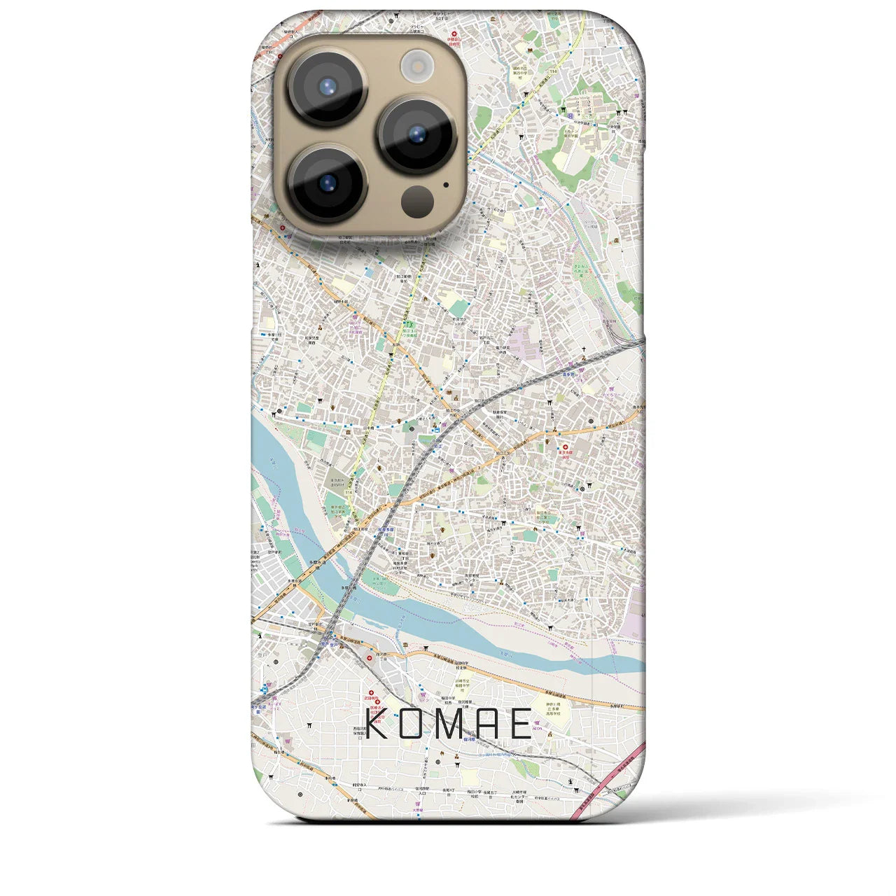 【狛江(東京都)】地図柄iPhoneケース(バックカバータイプ)