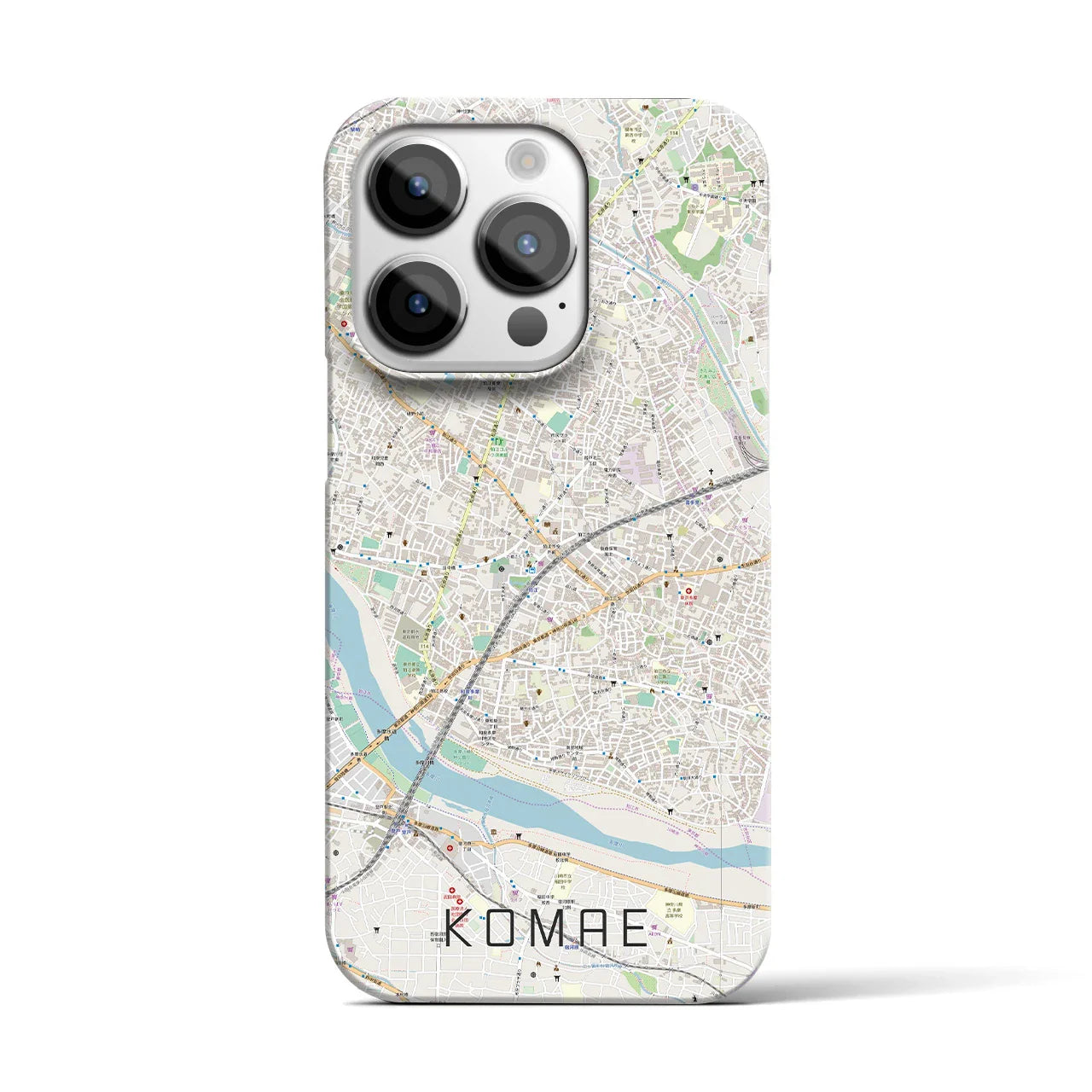 【狛江(東京都)】地図柄iPhoneケース(バックカバータイプ)