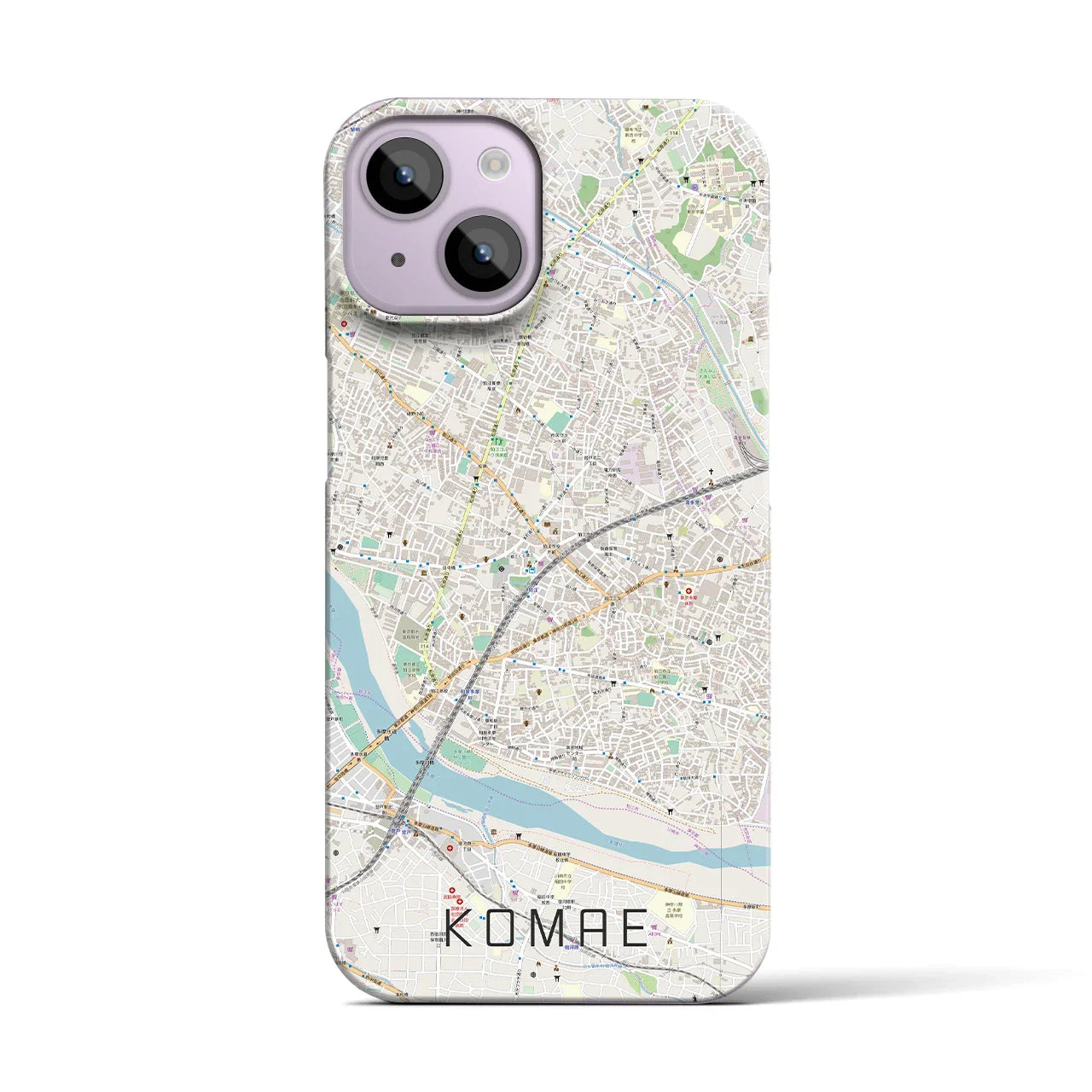 【狛江(東京都)】地図柄iPhoneケース(バックカバータイプ)