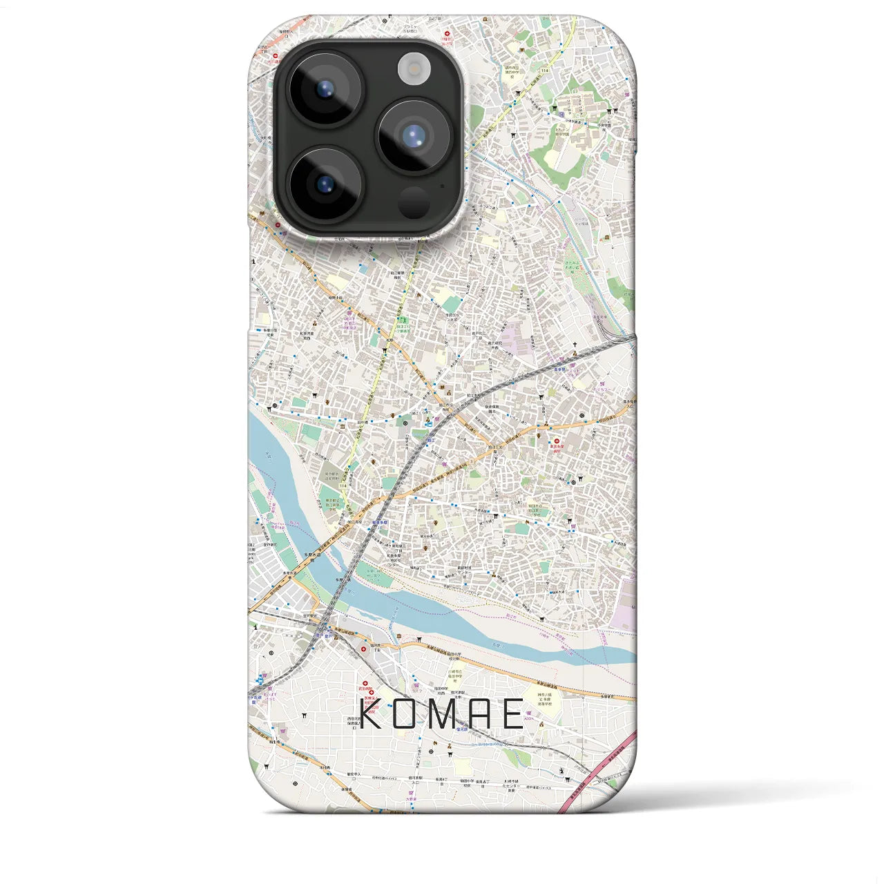 【狛江(東京都)】地図柄iPhoneケース(バックカバータイプ)