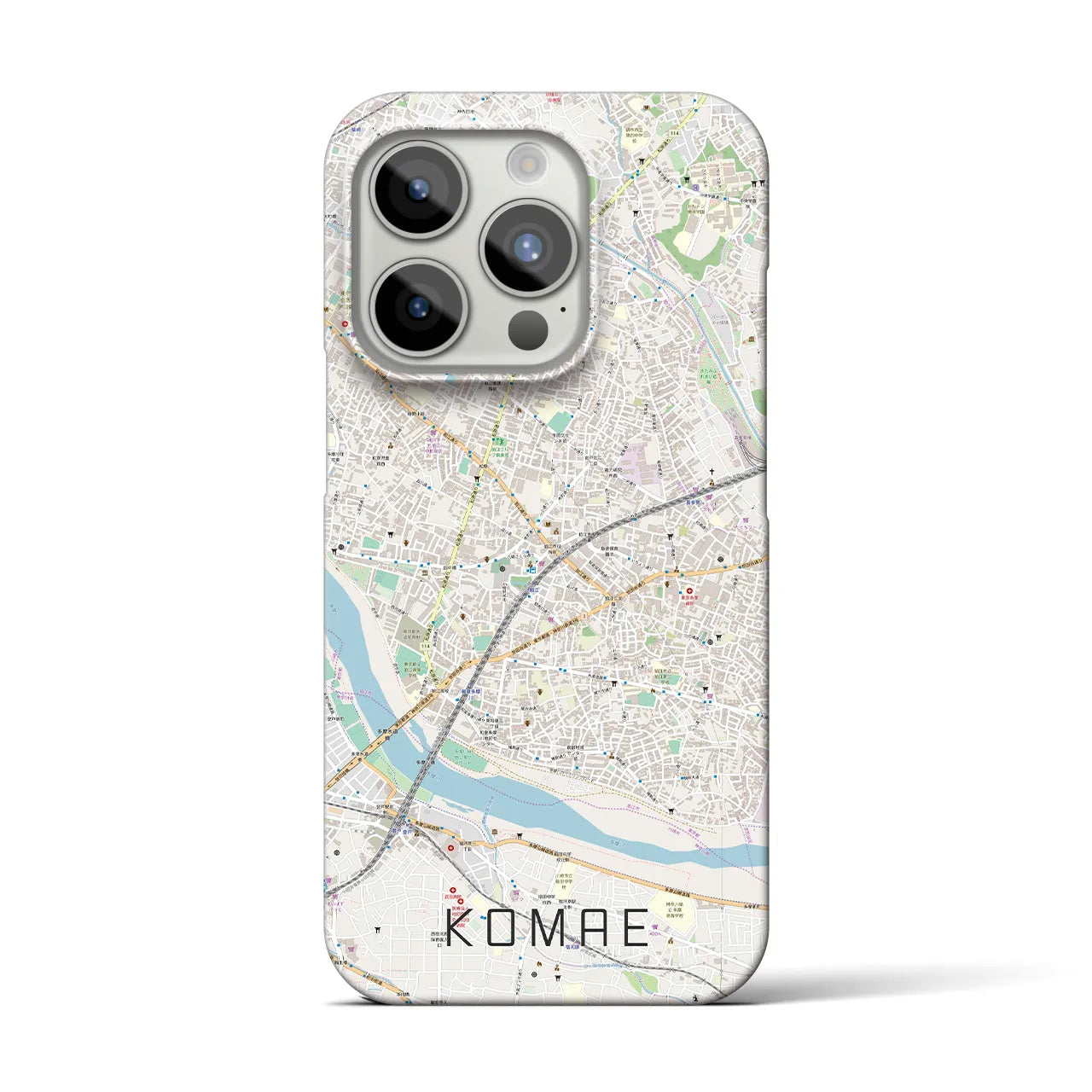 【狛江(東京都)】地図柄iPhoneケース(バックカバータイプ)