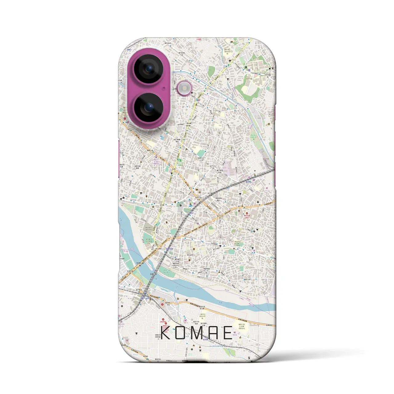 【狛江(東京都)】地図柄iPhoneケース(バックカバータイプ)