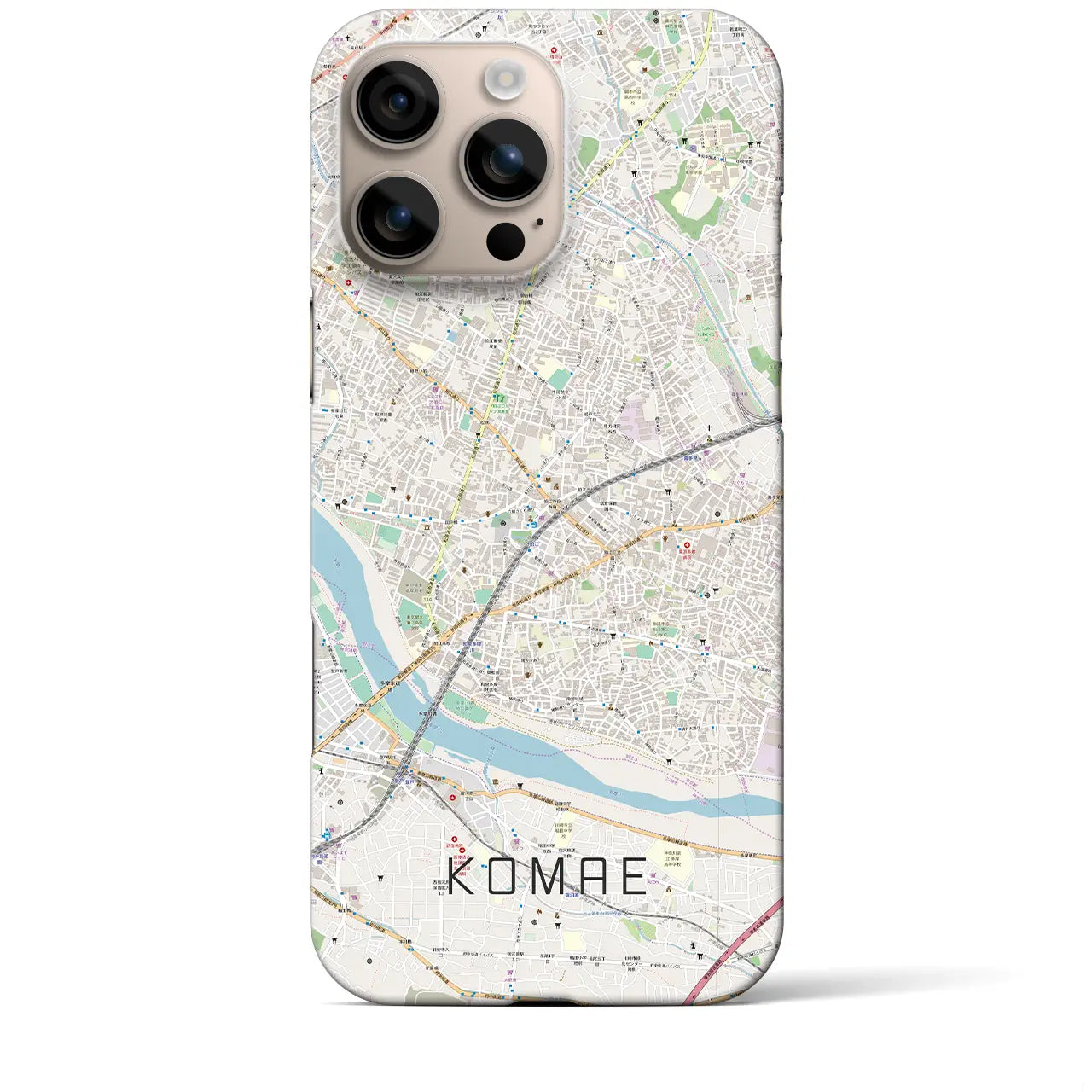 【狛江(東京都)】地図柄iPhoneケース(バックカバータイプ)