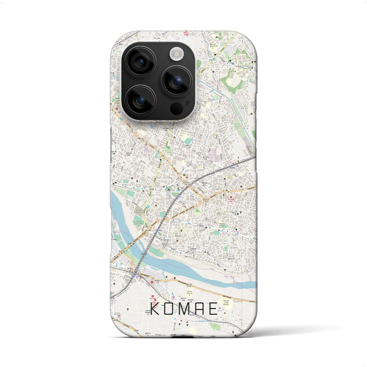 【狛江(東京都)】地図柄iPhoneケース(バックカバータイプ)
