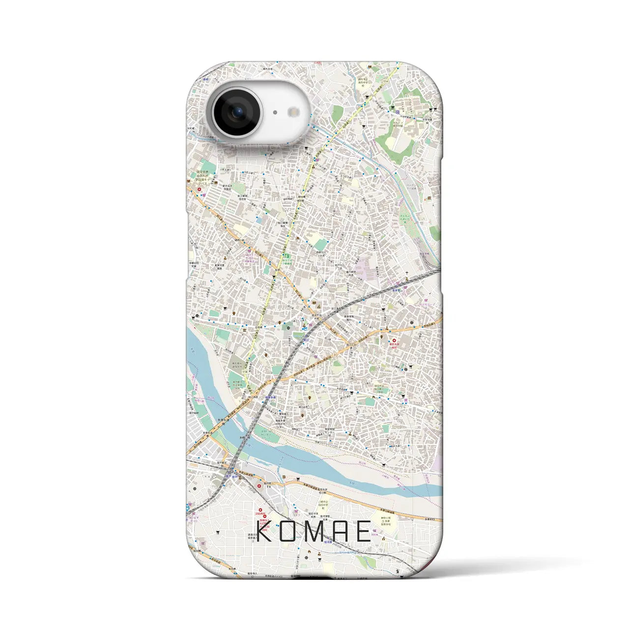 【狛江(東京都)】地図柄iPhoneケース(バックカバータイプ)