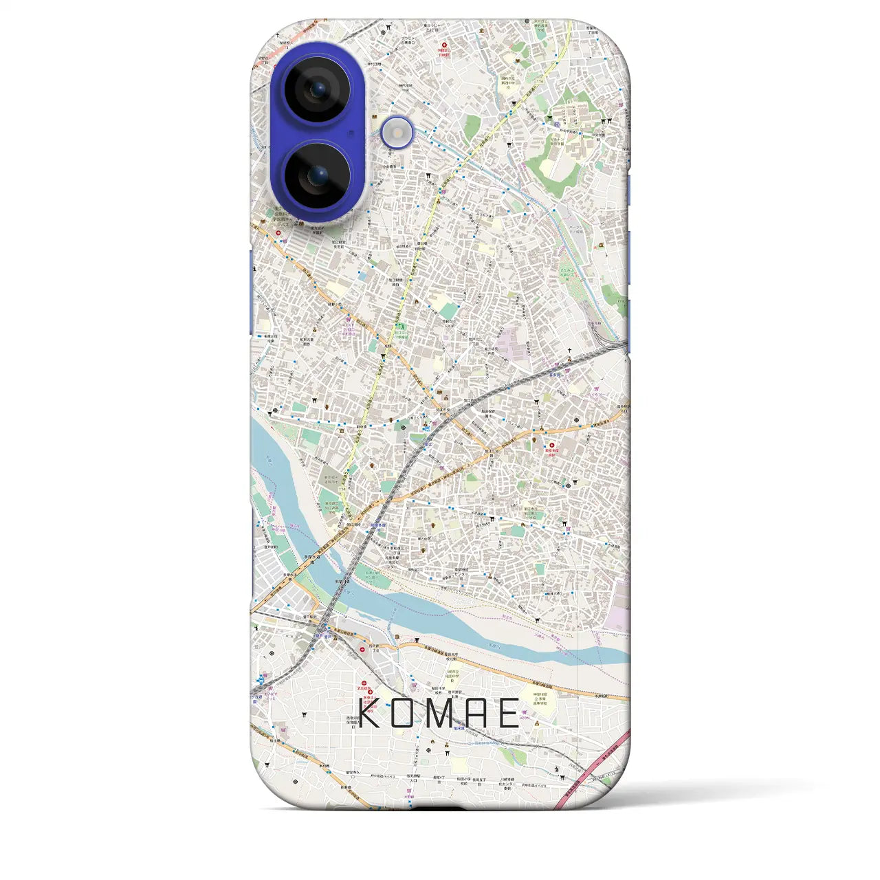 【狛江(東京都)】地図柄iPhoneケース(バックカバータイプ)ナチュラル・iPhone 16 Pro Max 用