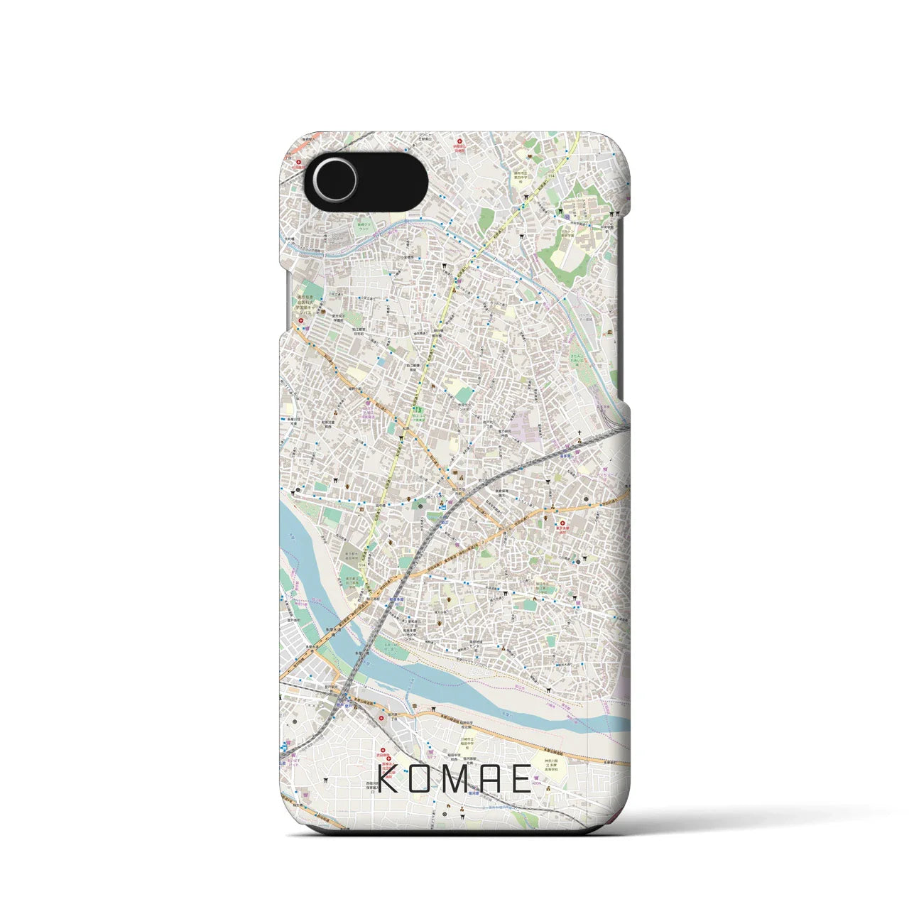【狛江(東京都)】地図柄iPhoneケース(バックカバータイプ)