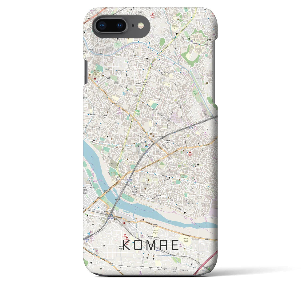 【狛江(東京都)】地図柄iPhoneケース(バックカバータイプ)
