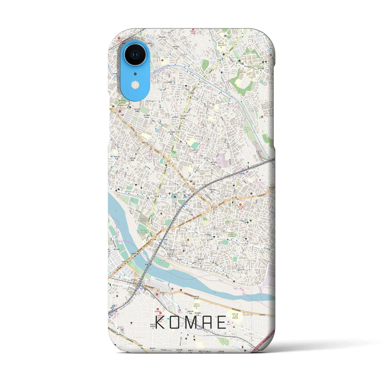 【狛江(東京都)】地図柄iPhoneケース(バックカバータイプ)