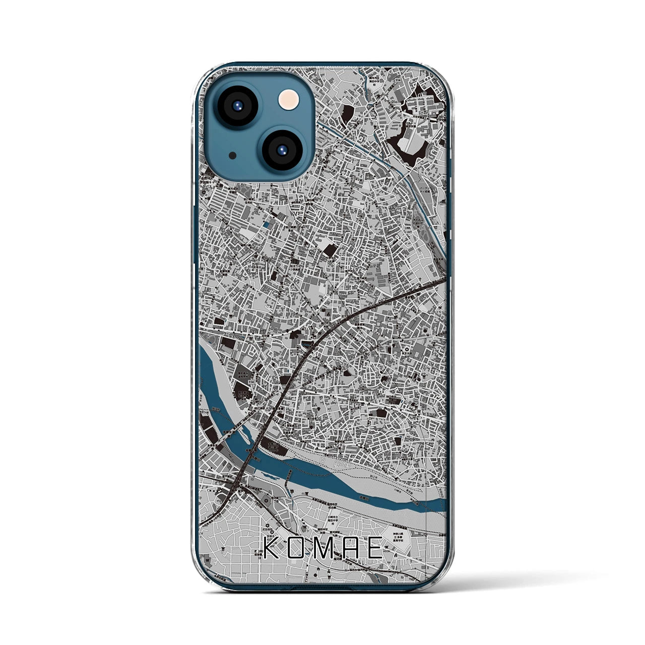 【狛江(東京都)】地図柄iPhoneケース(クリアタイプ)