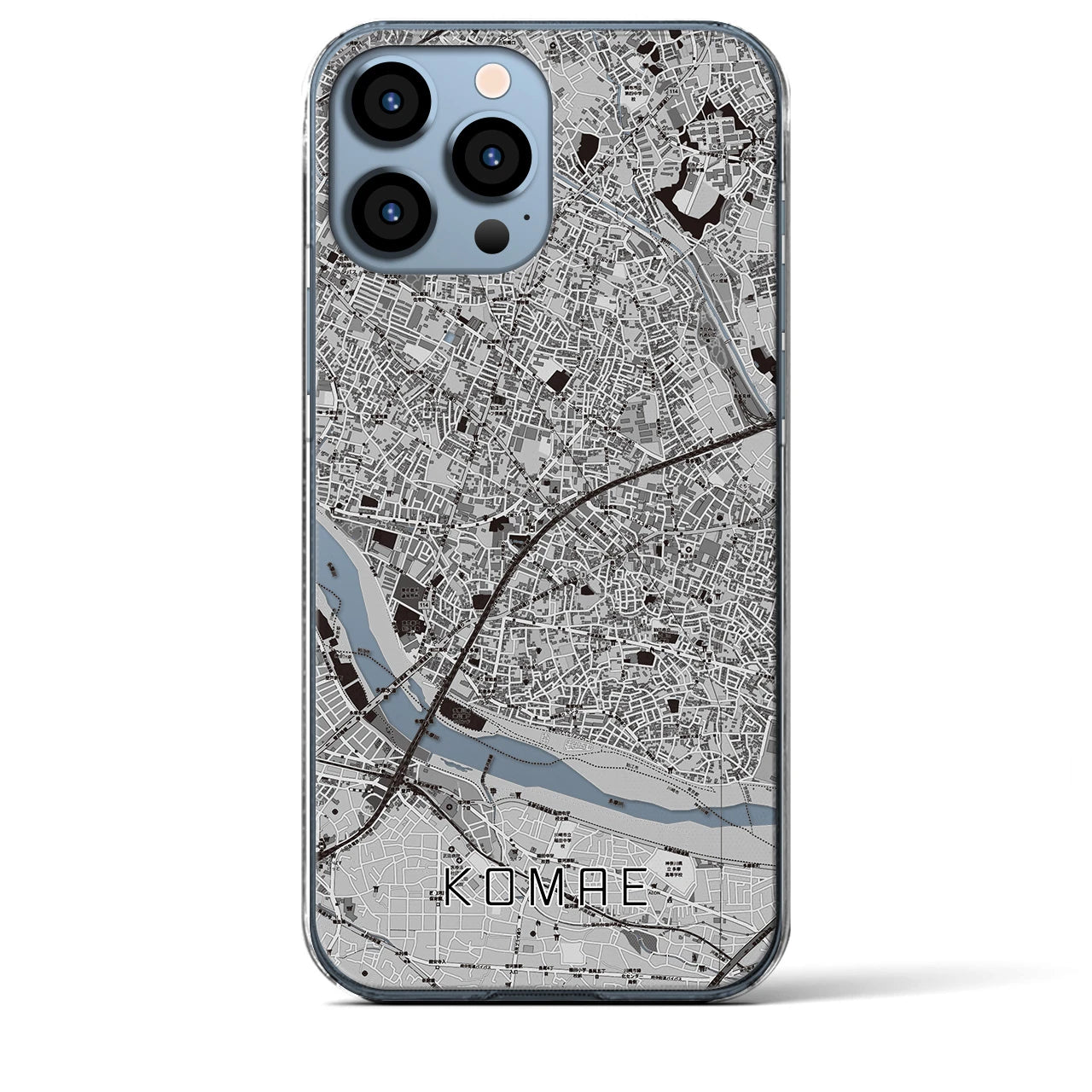 【狛江(東京都)】地図柄iPhoneケース(クリアタイプ)
