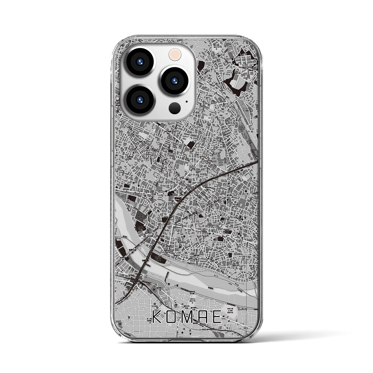 【狛江(東京都)】地図柄iPhoneケース(クリアタイプ)