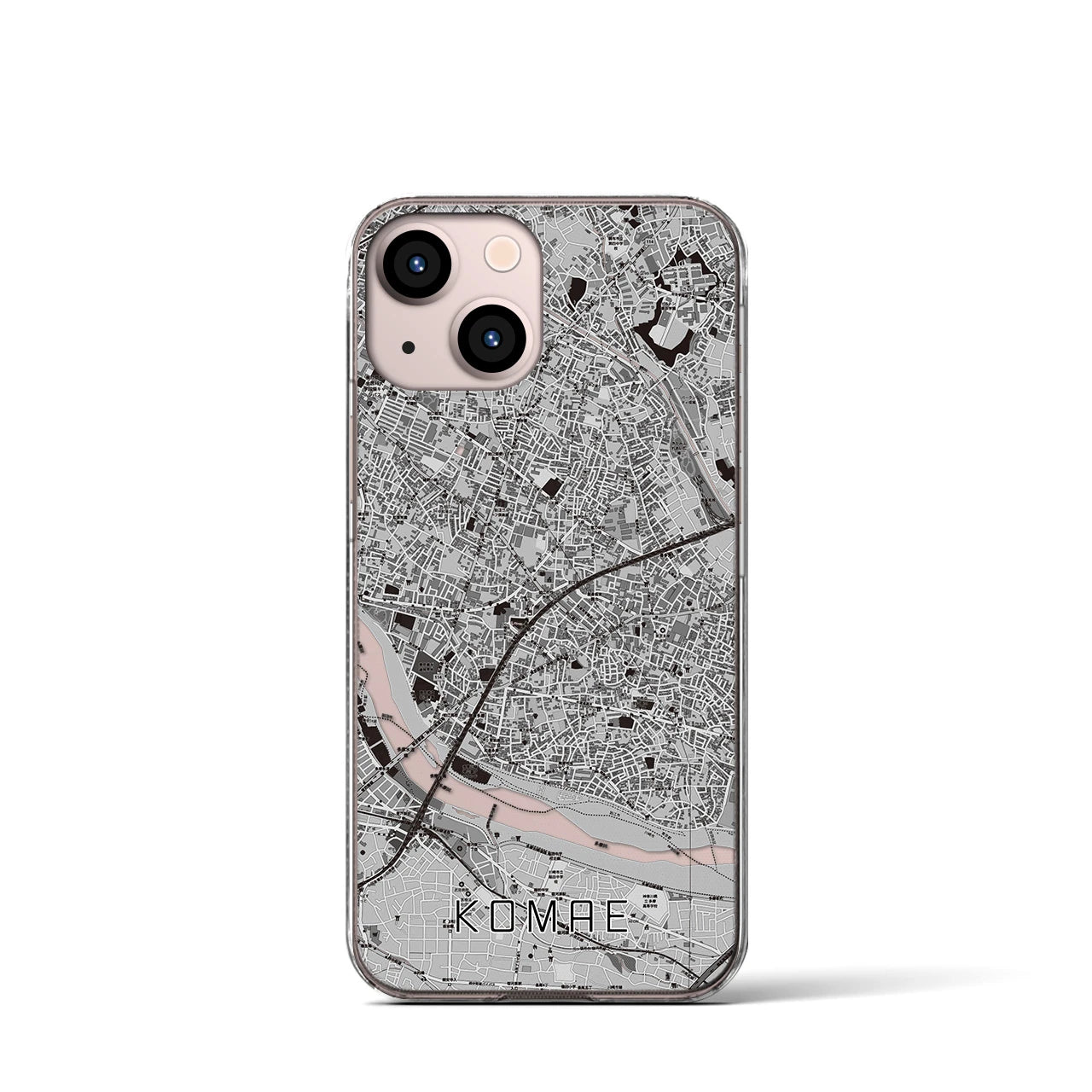 【狛江(東京都)】地図柄iPhoneケース(クリアタイプ)