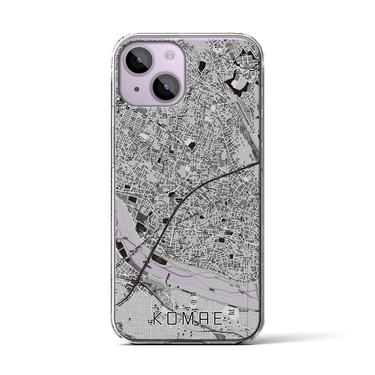 【狛江(東京都)】地図柄iPhoneケース(クリアタイプ)