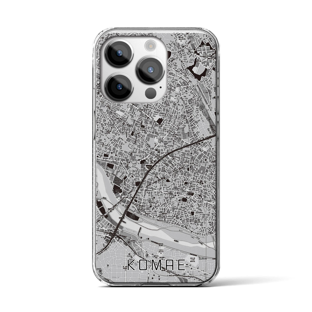 【狛江(東京都)】地図柄iPhoneケース(クリアタイプ)