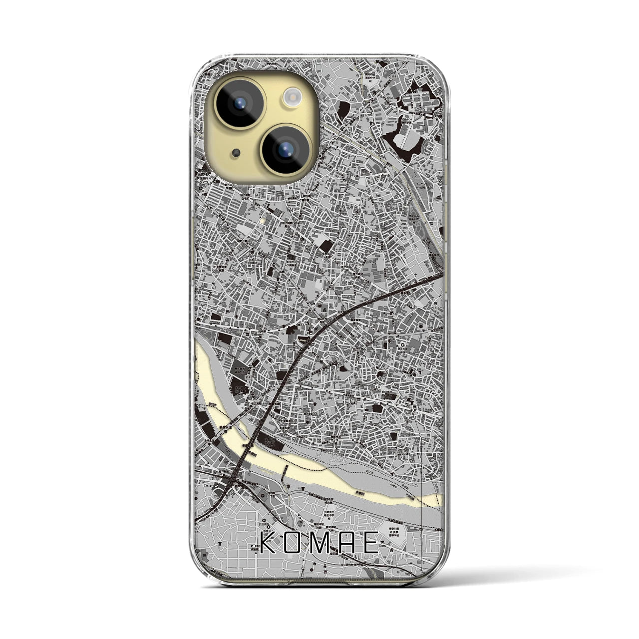 【狛江(東京都)】地図柄iPhoneケース(クリアタイプ)