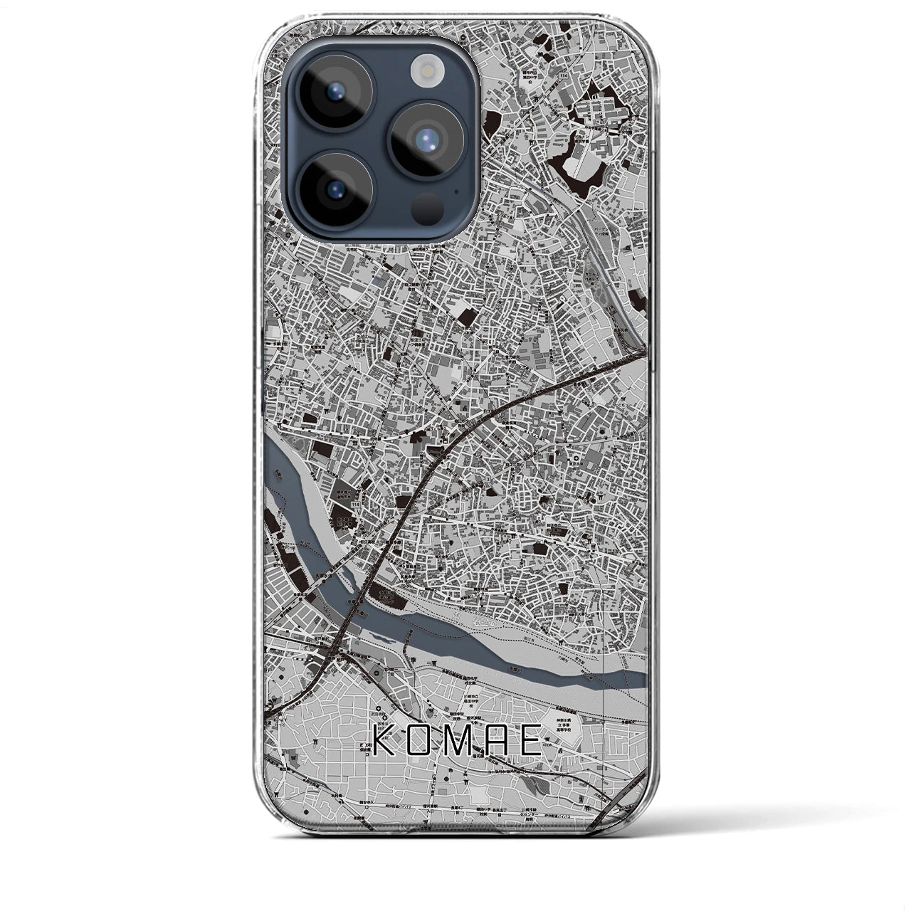 【狛江(東京都)】地図柄iPhoneケース(クリアタイプ)