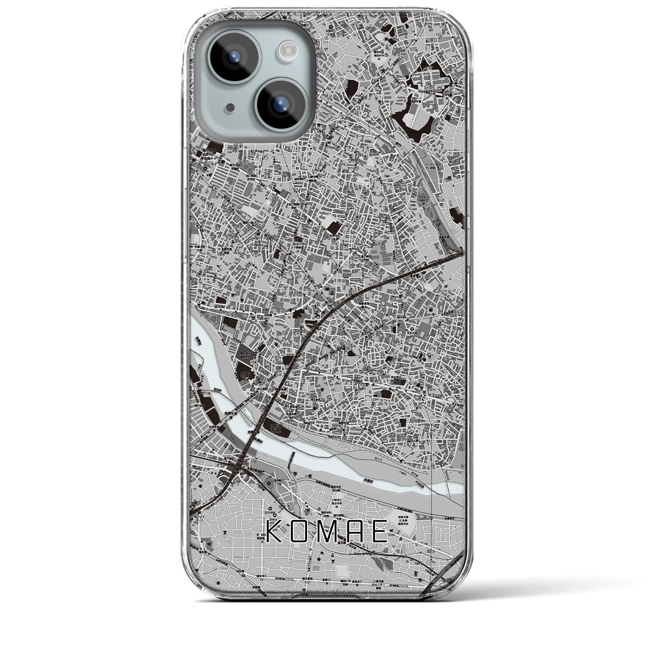 【狛江(東京都)】地図柄iPhoneケース(クリアタイプ)