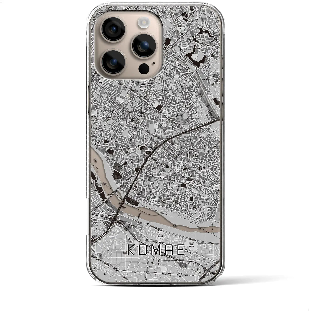 【狛江(東京都)】地図柄iPhoneケース(クリアタイプ)