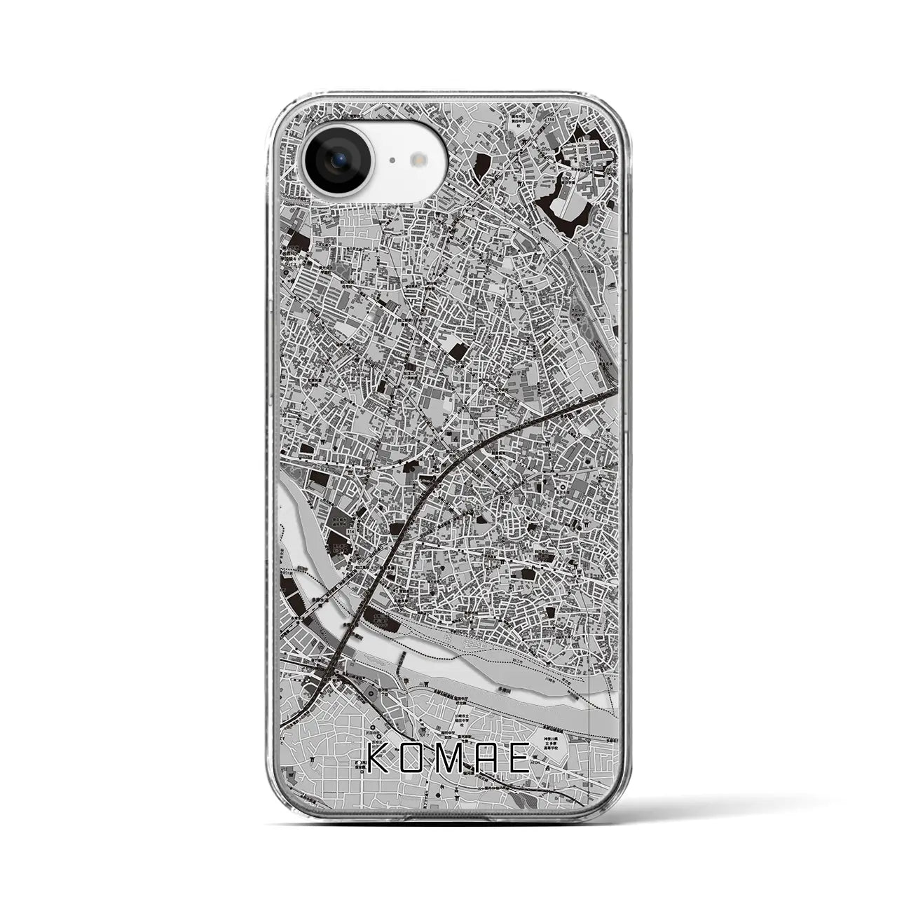 【狛江(東京都)】地図柄iPhoneケース(クリアタイプ)