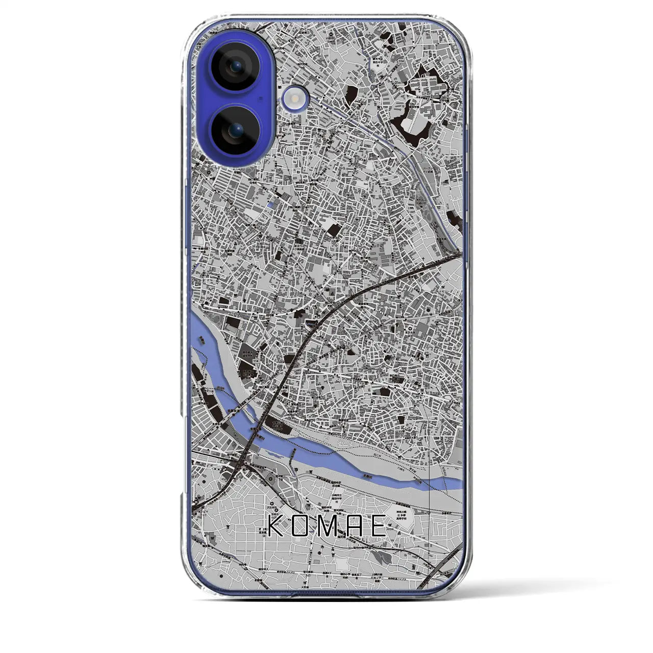 【狛江(東京都)】地図柄iPhoneケース(クリアタイプ)