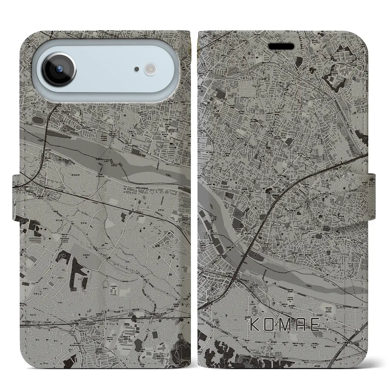 【狛江(東京都)】地図柄iPhoneケース(手帳タイプ)