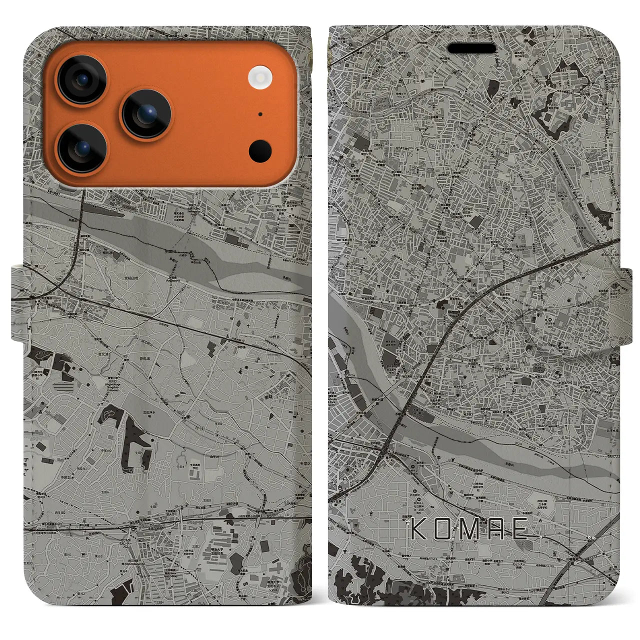 【狛江(東京都)】地図柄iPhoneケース(手帳タイプ)