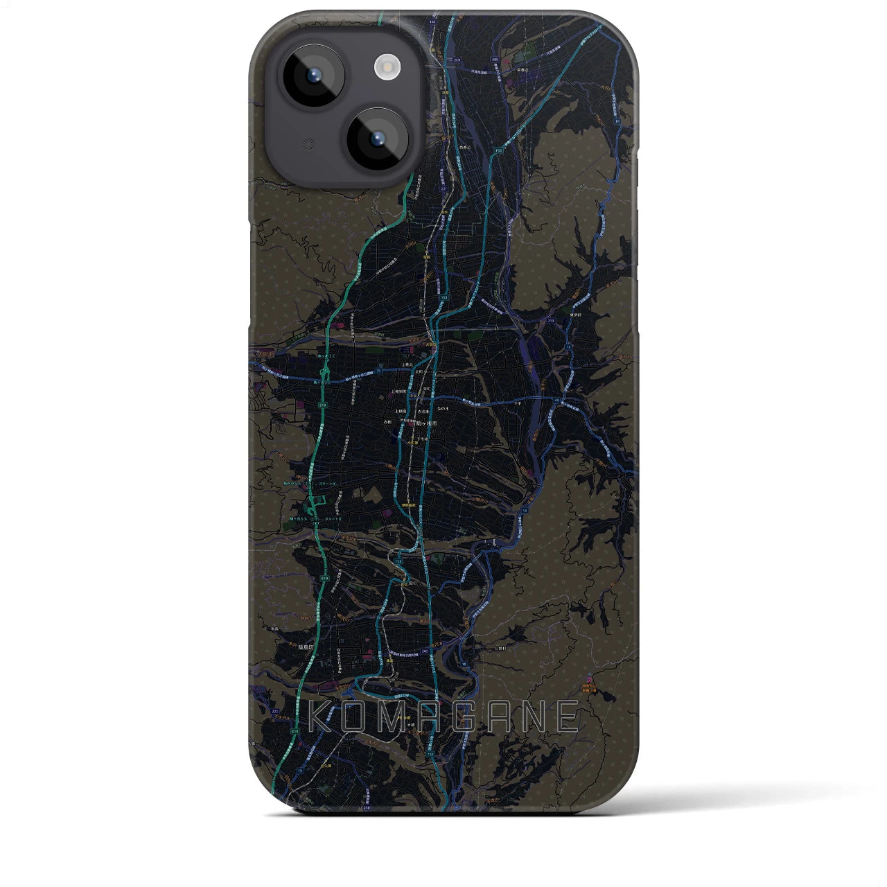 【駒ヶ根(長野県)】地図柄iPhoneケース(バックカバータイプ)